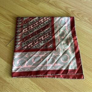 Vintage Sally Gee Red Pink Printed Scarf